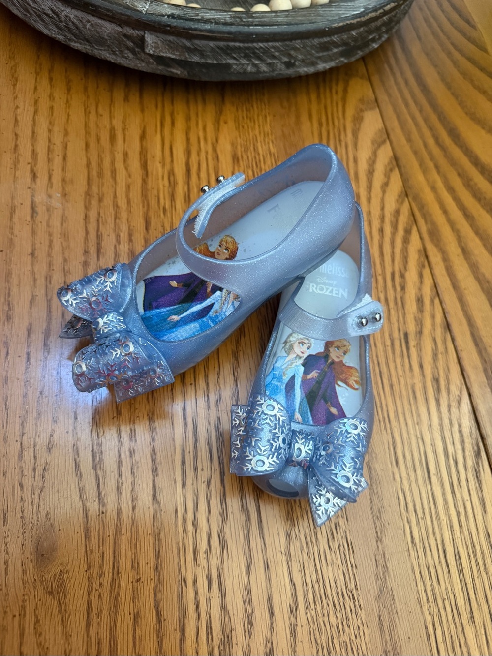 Mini Melissa Frozen Girls' Glitter Blue Mary Jane Shoes